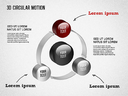 3d diagrama de processo circular, Modelo do PowerPoint, 01300, Diagramas de Processo — PoweredTemplate.com