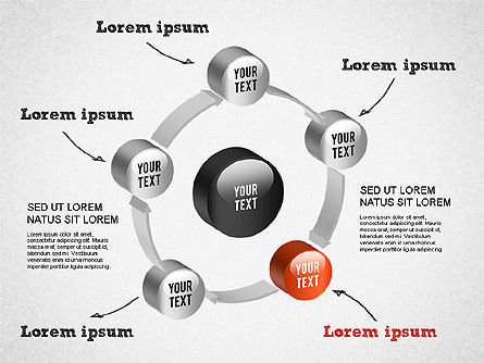 3D Circular Process Diagram, Slide 10, 01300, Process Diagrams — PoweredTemplate.com