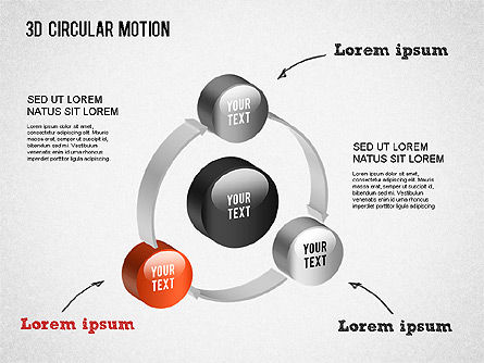 3D Circular Process Diagram, Slide 3, 01300, Process Diagrams — PoweredTemplate.com