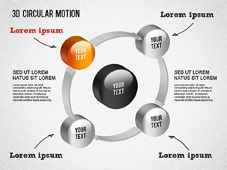 3d diagram processo circolare, Slide 4, 01300, Diagrammi di Processo — PoweredTemplate.com