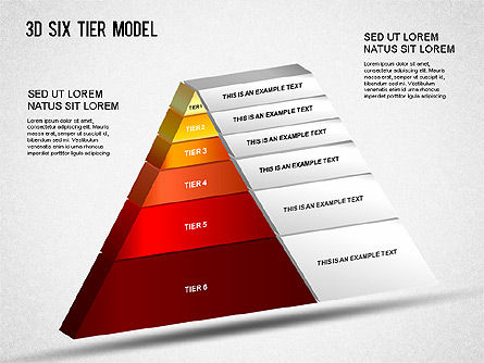 Modèle à six niveaux 3d, Diapositive 9, 01302, Modèles commerciaux — PoweredTemplate.com