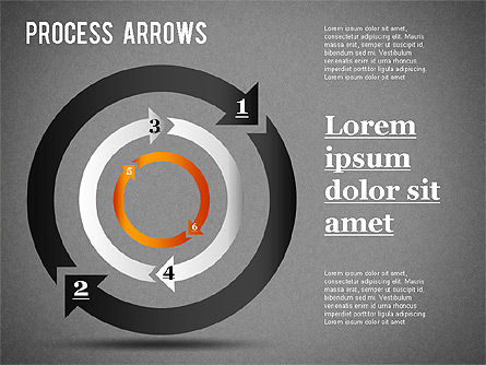 プロセスの矢印の収集, スライド 9, 01303, 図形 — PoweredTemplate.com