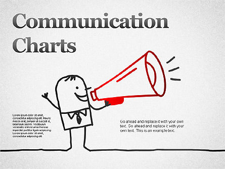 Kommunikationsdiagramme, PowerPoint-Vorlage, 01304, Schablonen — PoweredTemplate.com