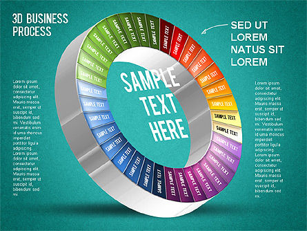 Diagram Tahap Bisnis 3d, Templat PowerPoint, 01305, Model Bisnis — PoweredTemplate.com