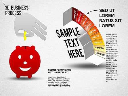 3D Business Stages Diagram, Slide 10, 01305, Business Models — PoweredTemplate.com