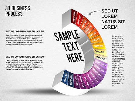 Schéma des étapes métier 3d, Diapositive 20, 01305, Modèles commerciaux — PoweredTemplate.com