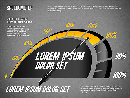 속도계 다이어그램, 슬라이드 14, 01308, 단계 도표 — PoweredTemplate.com