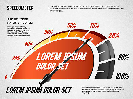 속도계 다이어그램, 슬라이드 6, 01308, 단계 도표 — PoweredTemplate.com