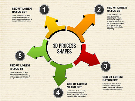 Arrow Stages Shapes, PowerPoint Template, 01309, Shapes — PoweredTemplate.com