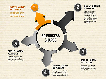 Formes des étapes fléchées, Diapositive 2, 01309, Formes — PoweredTemplate.com