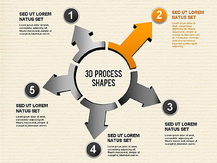화살표 단계 모양, 슬라이드 3, 01309, 모양 — PoweredTemplate.com