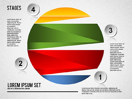 Forme colorate collezione stadio, Modello PowerPoint, 01314, Forme — PoweredTemplate.com