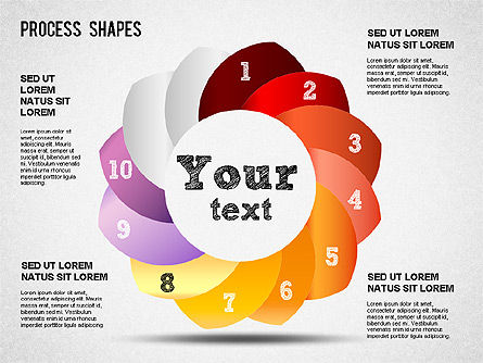 Colección de formas, Diapositiva 10, 01318, Diagramas de la etapa — PoweredTemplate.com