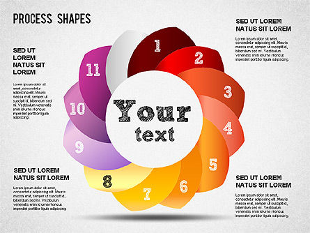 Colección de formas, Diapositiva 11, 01318, Diagramas de la etapa — PoweredTemplate.com