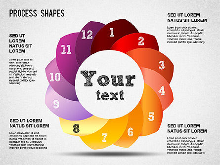 Stages shapes collection, Deslizar 12, 01318, Diagramas de Etapas — PoweredTemplate.com