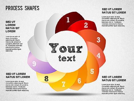 Colección de formas, Diapositiva 9, 01318, Diagramas de la etapa — PoweredTemplate.com