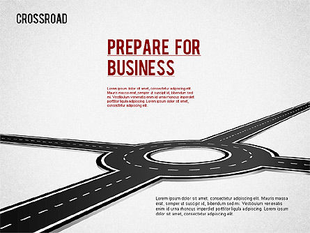 Currency Crossroad Diagram, PowerPoint Template, 01319, Business Models — PoweredTemplate.com