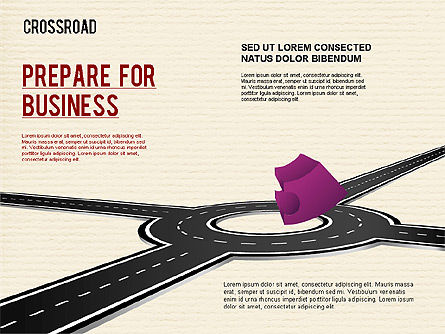 Diagrama de crossroad da corrente, Deslizar 11, 01319, Modelos de Negócio — PoweredTemplate.com