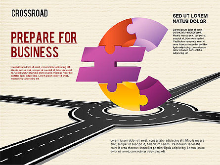 Diagrama de crossroad da corrente, Deslizar 15, 01319, Modelos de Negócio — PoweredTemplate.com