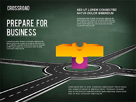 Diagrama de crossroad da corrente, Deslizar 17, 01319, Modelos de Negócio — PoweredTemplate.com