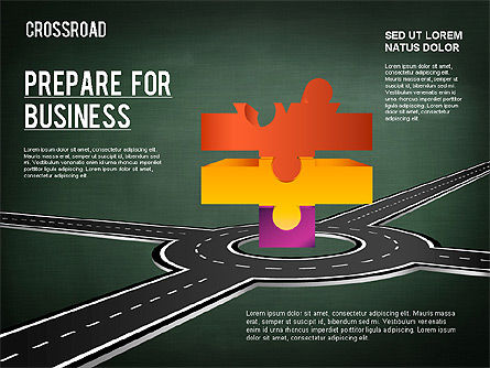 Diagrama de crossroad da corrente, Deslizar 18, 01319, Modelos de Negócio — PoweredTemplate.com