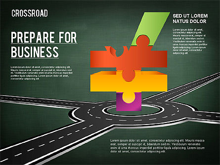 Diagrama de crossroad da corrente, Deslizar 19, 01319, Modelos de Negócio — PoweredTemplate.com