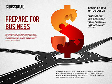 Munt kruispunt diagram, Dia 4, 01319, Businessmodellen — PoweredTemplate.com