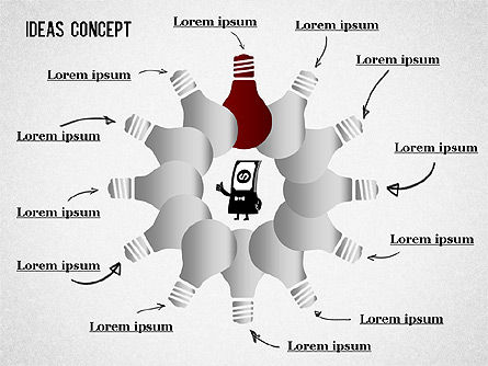 Diagram Tahap Ideation, Slide 3, 01323, Diagram Panggung — PoweredTemplate.com