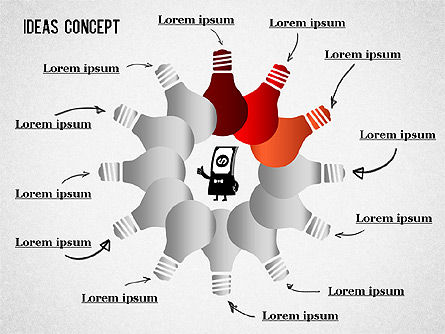 Diagramme des étapes d'idéalisation, Diapositive 5, 01323, Schémas d'étapes — PoweredTemplate.com