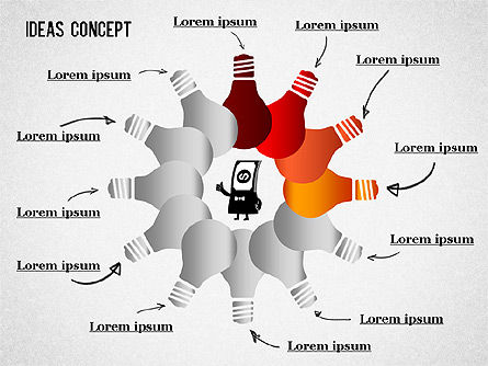 Diagramme des étapes d'idéalisation, Diapositive 6, 01323, Schémas d'étapes — PoweredTemplate.com