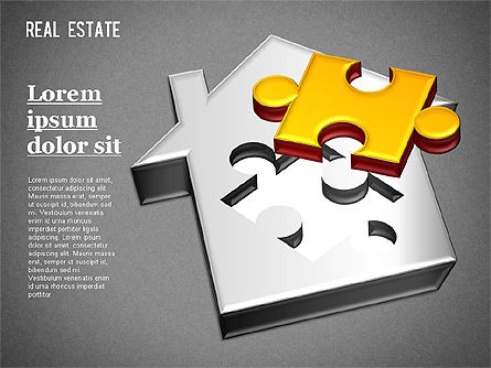 Real Estate Puzzle Diagram, Slide 14, 01325, Business Models — PoweredTemplate.com