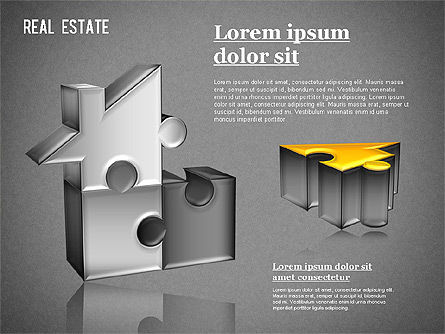 Real Estate Puzzle Diagram, Slide 16, 01325, Business Models — PoweredTemplate.com