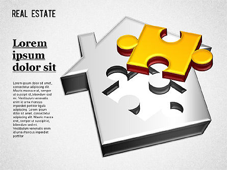 Real Estate Puzzle Diagram, Slide 6, 01325, Business Models — PoweredTemplate.com