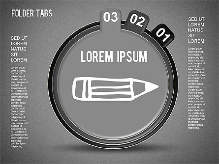 Tabs Folder forme, Slide 11, 01328, Diagrammi Palco — PoweredTemplate.com