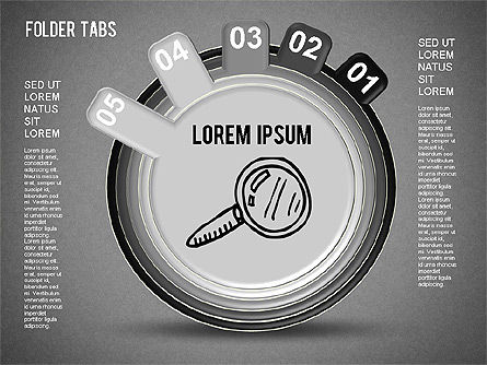 Tabs Folder forme, Slide 13, 01328, Diagrammi Palco — PoweredTemplate.com