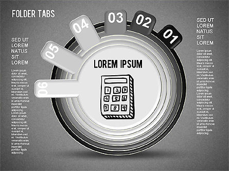Folder tabs shapes, Deslizar 14, 01328, Diagramas de Etapas — PoweredTemplate.com