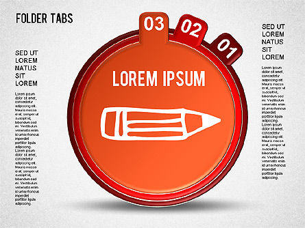 Tabs Folder forme, Slide 3, 01328, Diagrammi Palco — PoweredTemplate.com