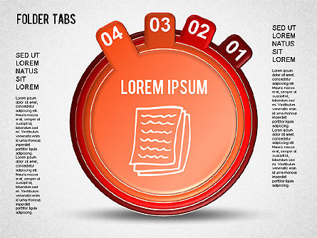 Tabs Folder forme, Slide 4, 01328, Diagrammi Palco — PoweredTemplate.com