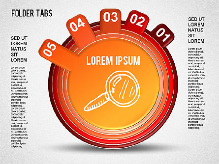 Folder Tabs Formas, Diapositiva 5, 01328, Diagramas de la etapa — PoweredTemplate.com