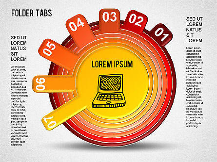 Ordner-Tabs Formen, Folie 7, 01328, Ablaufdiagramme — PoweredTemplate.com