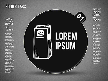 Tabs Folder forme, Slide 9, 01328, Diagrammi Palco — PoweredTemplate.com