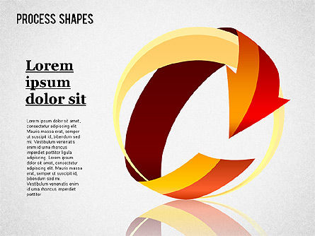 Colored Curved Arrows, PowerPoint Template, 01329, Shapes — PoweredTemplate.com