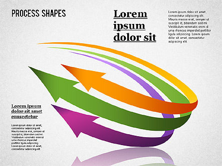 色のついた矢, スライド 8, 01329, 図形 — PoweredTemplate.com