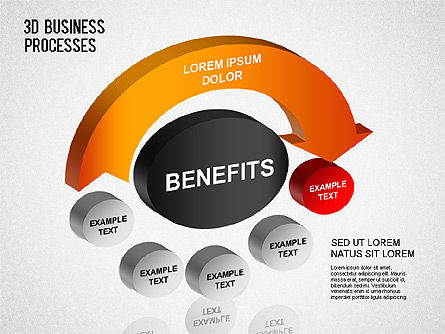 Schéma de processus métier 3d, Diapositive 10, 01331, Schémas de procédés — PoweredTemplate.com