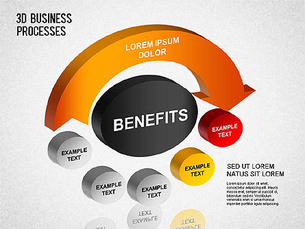 3dビジネスプロセス図, スライド 11, 01331, プロセス図 — PoweredTemplate.com
