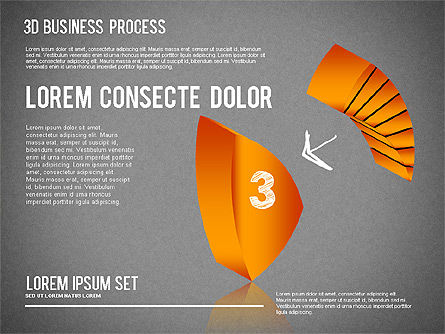 Formas del proceso 3D, Diapositiva 11, 01336, Diagramas de proceso — PoweredTemplate.com