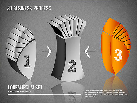 3Dプロセスシェイプ, スライド 12, 01336, プロセス図 — PoweredTemplate.com