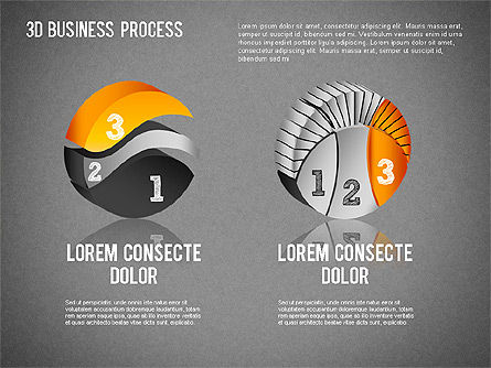 3D Process Shapes, Slide 16, 01336, Process Diagrams — PoweredTemplate.com