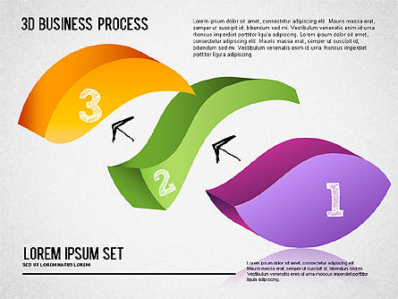 3D Process Shapes, Slide 6, 01336, Process Diagrams — PoweredTemplate.com