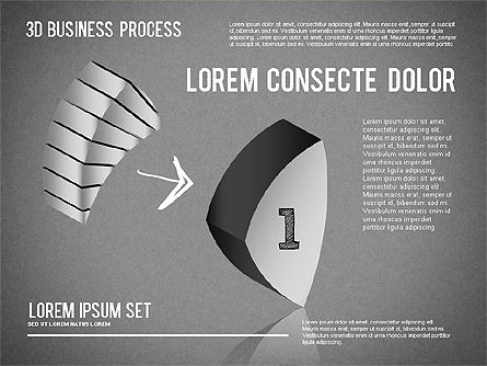 3Dプロセスシェイプ, スライド 9, 01336, プロセス図 — PoweredTemplate.com